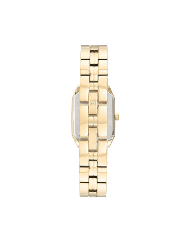 Anne Klein Octagonal Shaped Metal Bracelet Watch Black&Gold-Tone