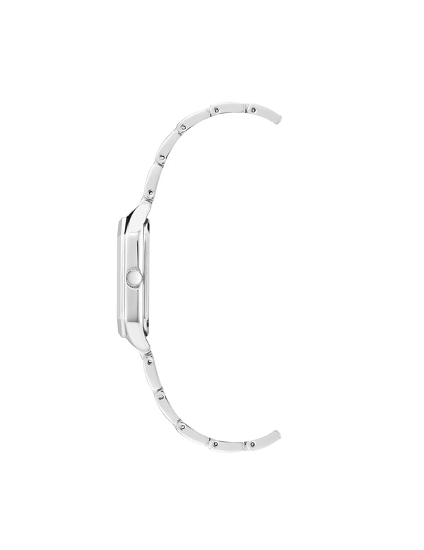 Anne Klein Octagonal Shaped Metal Bracelet Watch Black&Silver-Tone