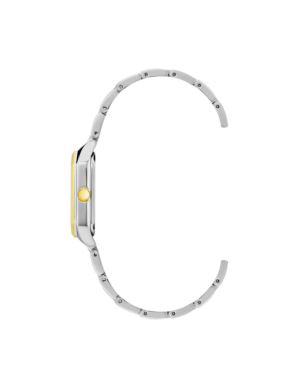 Anne Klein Octagonal Shaped Metal Bracelet Watch Black/ Two-Tone