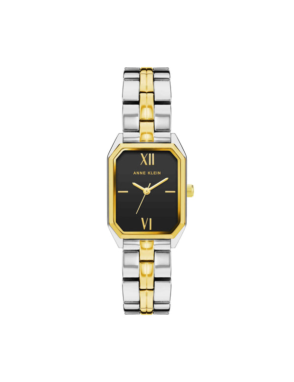 anne klein Octagonal Shaped Metal Bracelet Watch Black/ Two-Tone