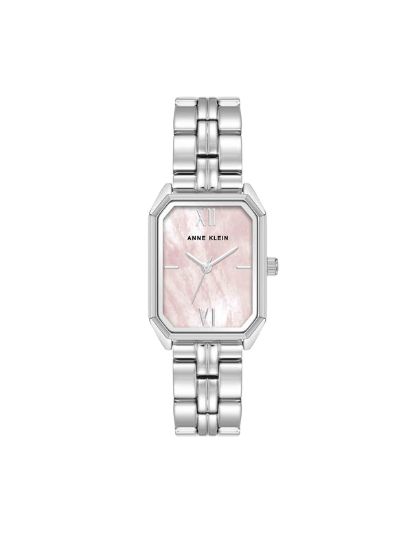anne klein Octagonal Shaped Metal Bracelet Watch Pink/Silver-Tone