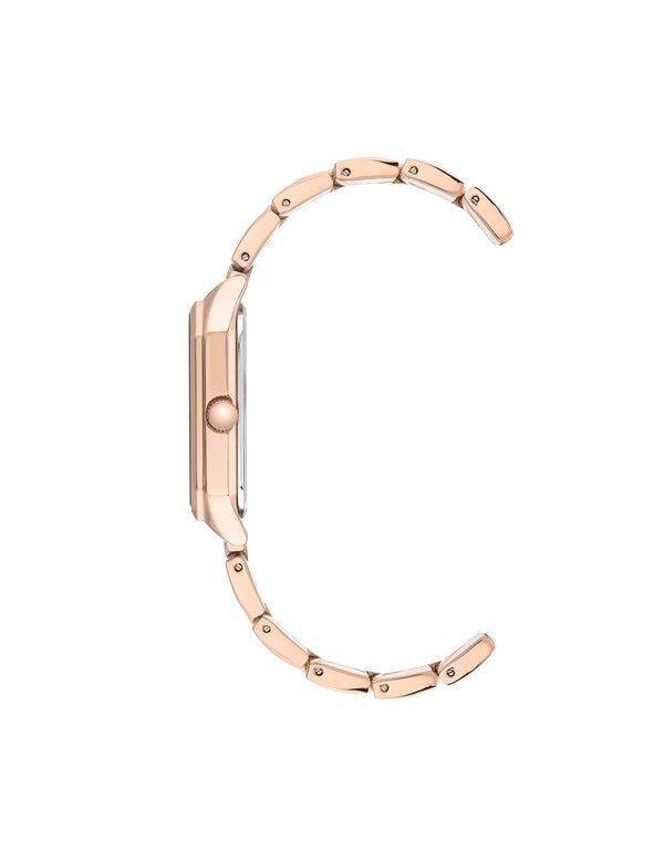 Anne Klein Octagonal Shaped Metal Bracelet Watch Rose Gold-Tone