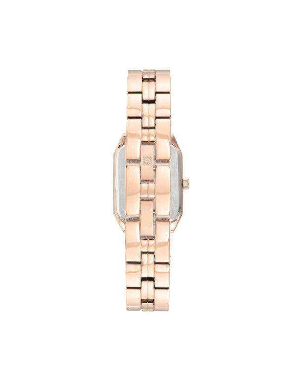 Anne Klein Octagonal Shaped Metal Bracelet Watch Rose Gold-Tone