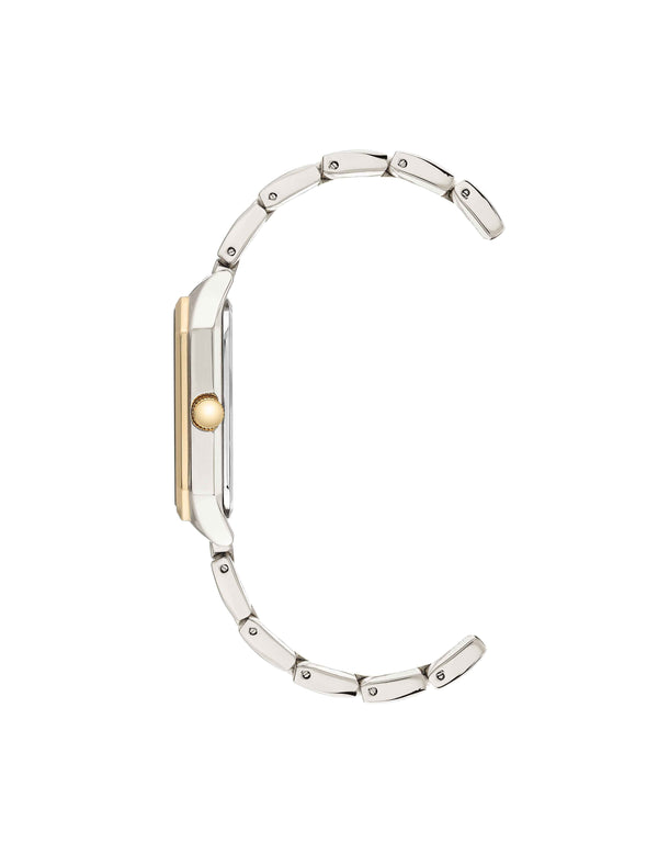 Anne Klein Octagonal Shaped Metal Bracelet Watch Silver&Gold