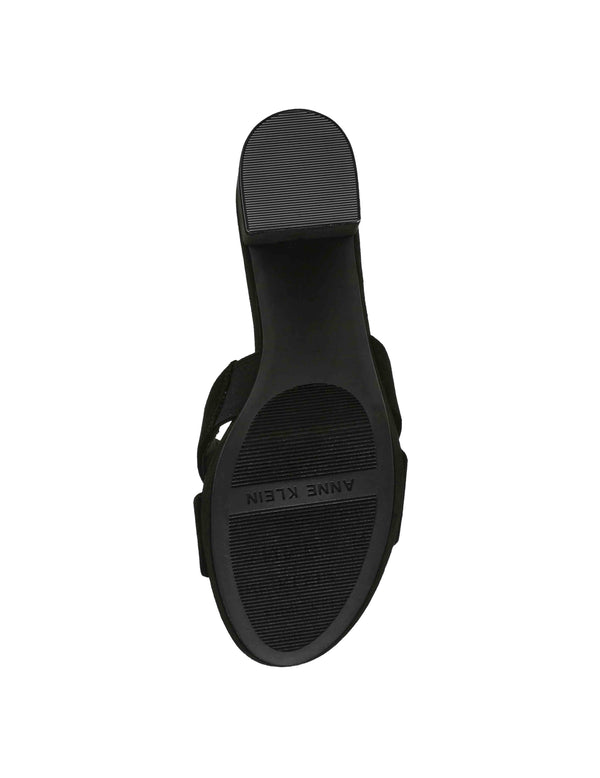 Anne Klein Palmer Platform Heeled Sandal Black Suede