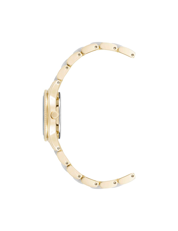 Anne Klein Pearlescent Acetate Link Bracelet Watch Ivory/Gold-Tone