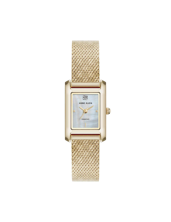 Anne Klein Petite Diamond Dial Bracelet Watch Silver-Tone/Gold-Tone