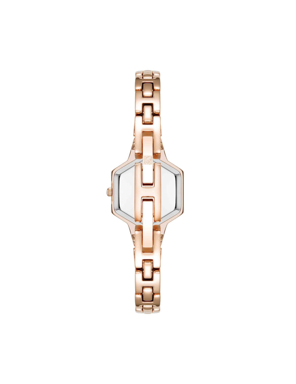 Anne Klein Petite Hexagonal Bracelet Watch Rose Gold-Tone
