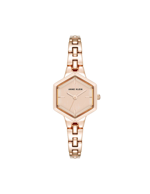 Anne Klein Petite Hexagonal Bracelet Watch Rose Gold-Tone