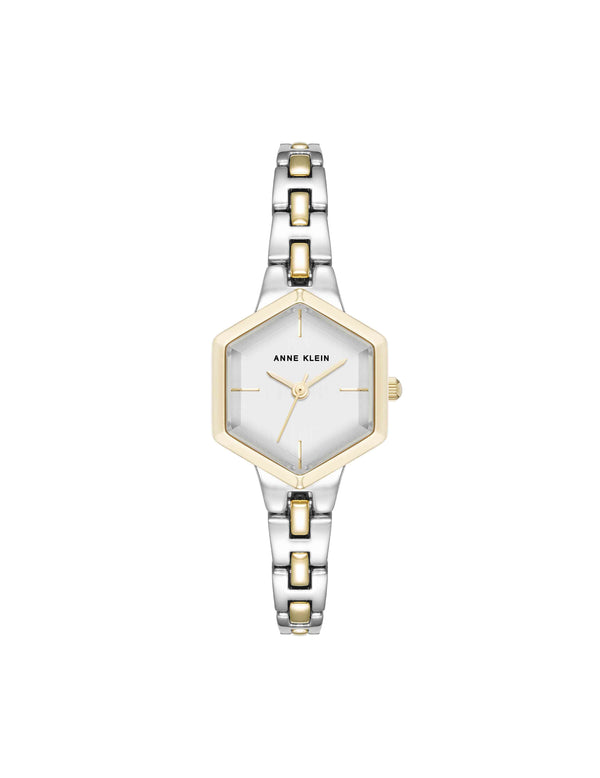 anne klein Petite Hexagonal Bracelet Watch Silver-Tone/Gold-Tone