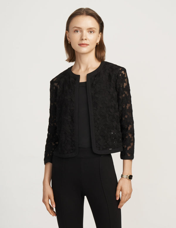 Anne Klein Petite Lace Cardigan Jacket- Sale Anne Black