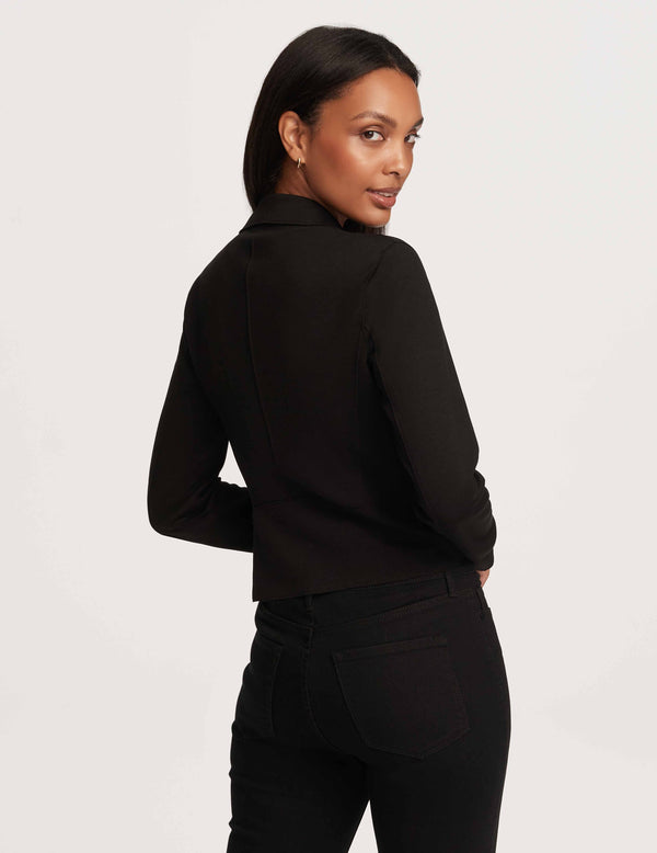 Anne Klein Petite Moto Jacket With Patch Pockets- Sale Anne Black