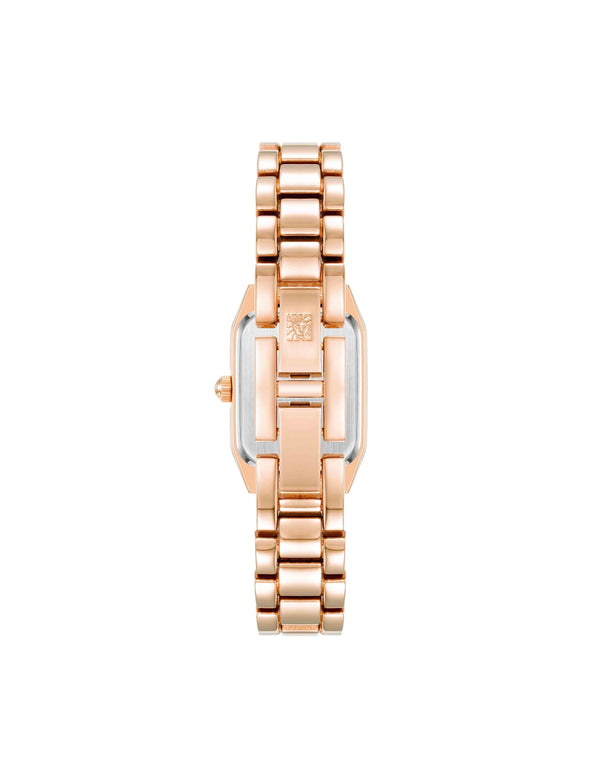 Anne Klein Petite Octagonal Shaped Metal Bracelet Watch Rose Gold-Tone