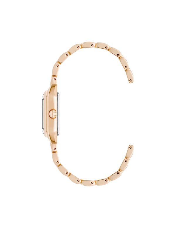 Anne Klein Petite Octagonal Shaped Metal Bracelet Watch Rose Gold-Tone