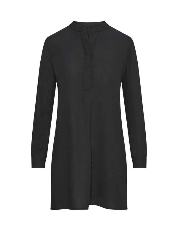 Anne Klein Petite Pop-Over Blouse With Covered Placket And Side Slits- Sale Anne Black