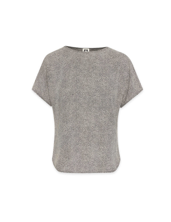 Anne Klein Petite Rambling Mini Dot Bateau Blouse- Sale Anne White/Anne Black