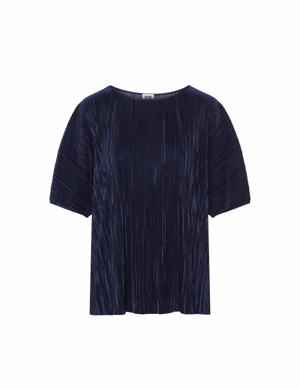 Anne Klein Pleated Charmeuse Bateau Blouse- Sale Distant Mountain