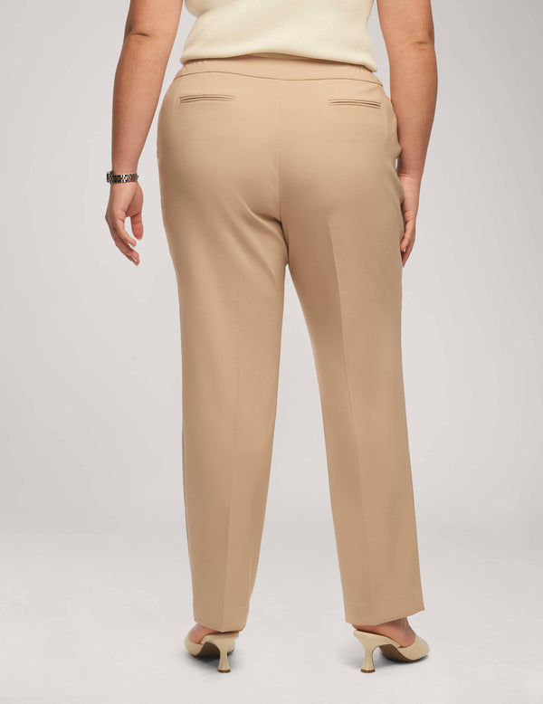 Anne Klein Plus Size Contour Stretch Bowie Pant- Sale Latte