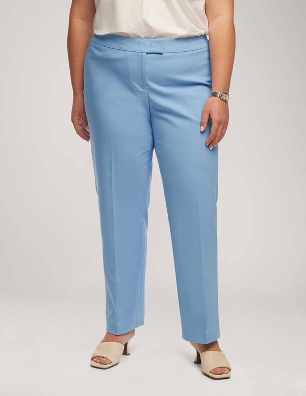 anne klein Plus Size Cotton Double Weave Bowie Pant Shore Blue