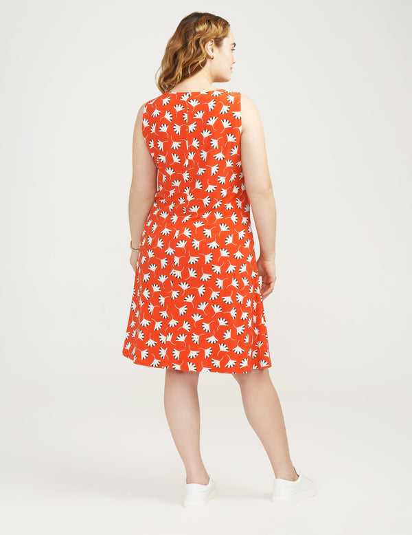 Anne Klein Plus Size Fit And Flare Dress- Sale Poppy/Anne White Combo