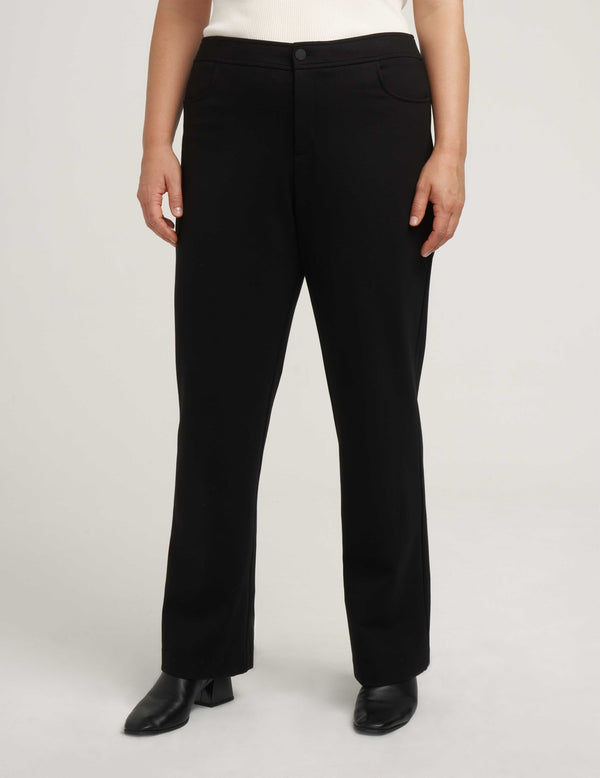 anne klein Plus Size Flare Leg Compression Pant- Sale Anne Black