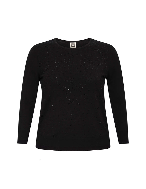Anne Klein Plus Size Heat Set Pullover- Sale Anne Black