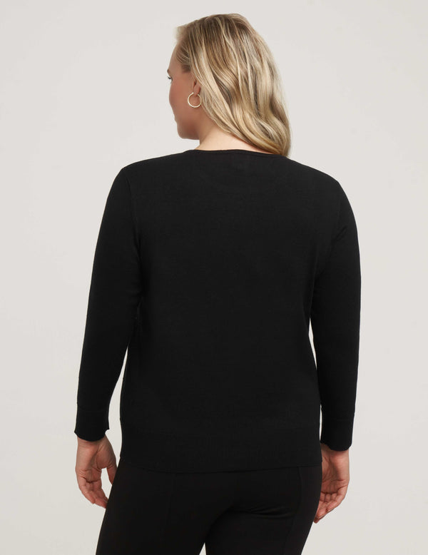 Anne Klein Plus Size Heat Set Pullover- Sale Anne Black