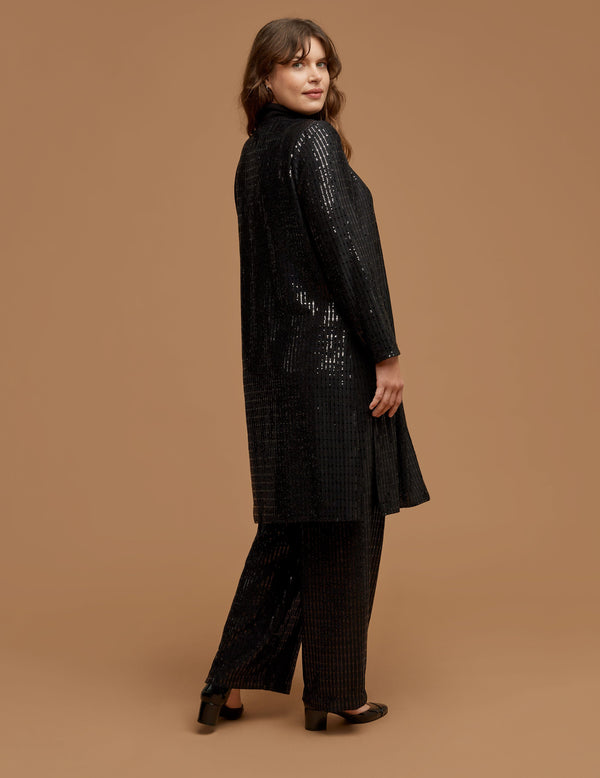 Anne Klein Plus Size Linear Shine Duster Anne Black