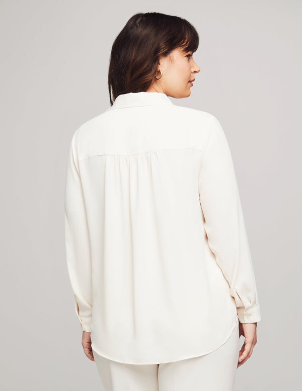 Anne Klein Plus Size Long Sleeve Shirt With Pockets Anne White