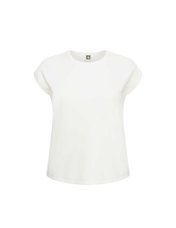 anne klein Plus Size Monaco Short Sleeve Tee- Sale Bright White