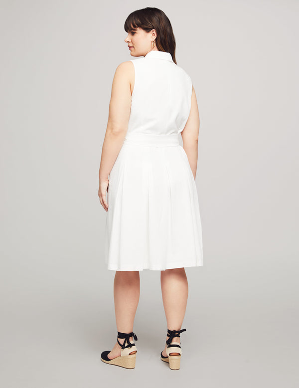 Anne Klein Plus Size Notch Collar Wrap With Full Skirt Bright White