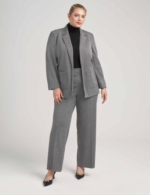 Anne Klein Plus Size Notched Collar Jacket With Pockets- Sale Anne Black/ White