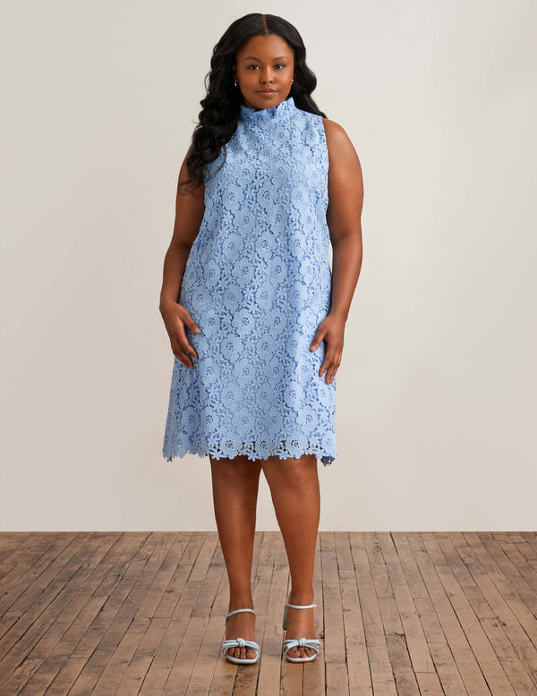 anne klein Plus Size Sleeveless Shift Dress Cape Blue