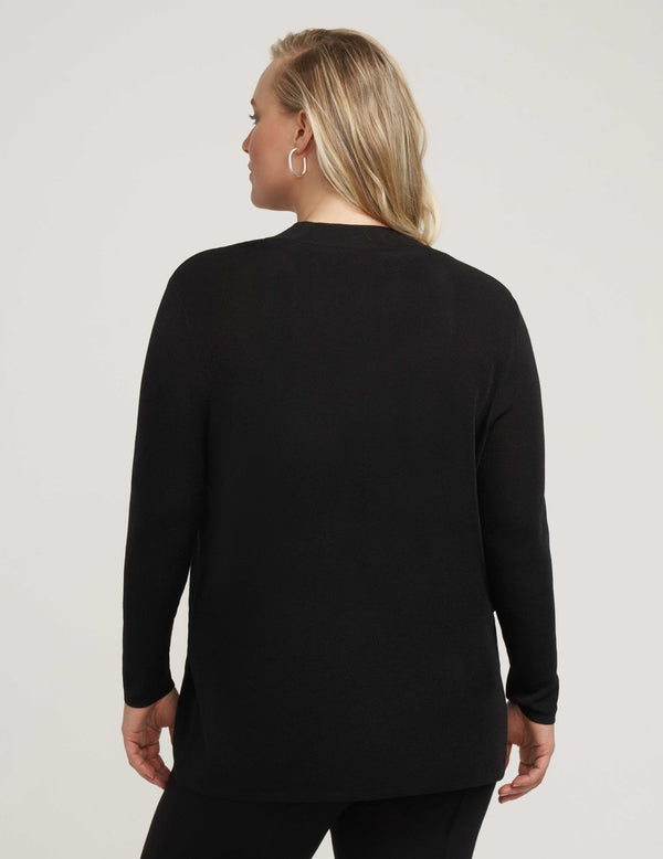 Anne Klein Plus Size Two Pocket Malibu Cardigan Anne Black