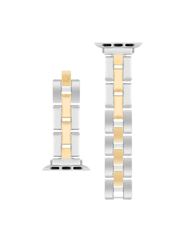 Anne Klein Polished Metal Link Bracelet Band For Apple Watch® Silver-Tone/Gold-Tone