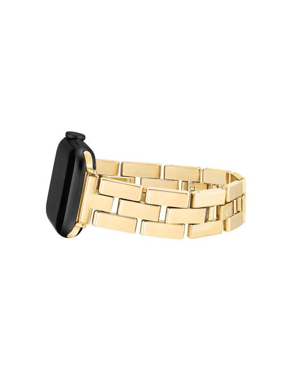 Anne Klein Polished Metal Link Bracelet Band For Apple Watch® Gold-Tone