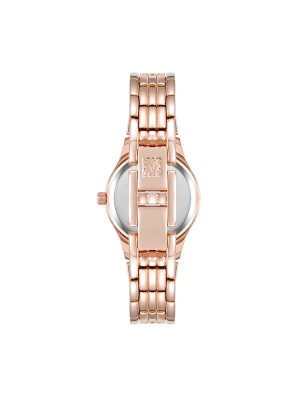 Anne Klein Premium Crystal Bezel Watch Rose Gold-Tone