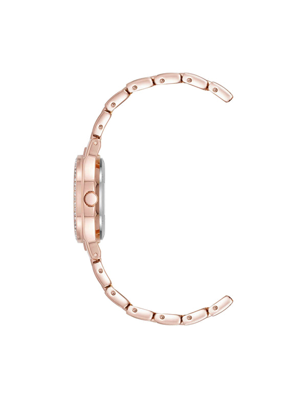 Anne Klein Premium Crystal Bezel Watch Rose Gold-Tone