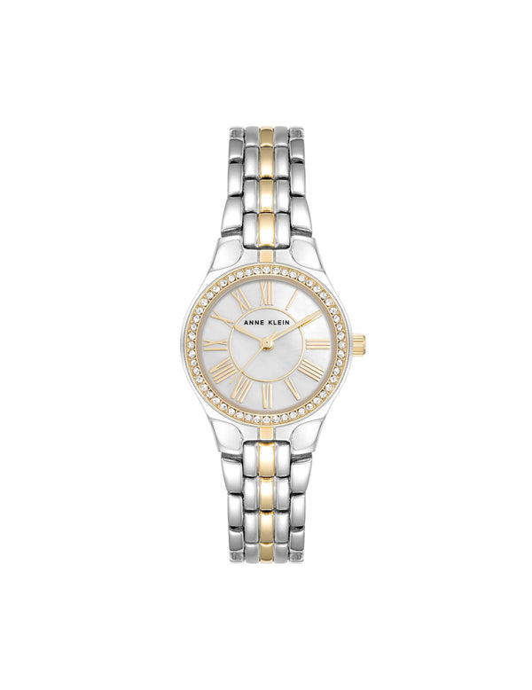 anne klein Premium Crystal Bezel Watch Silver-Tone/Gold-Tone