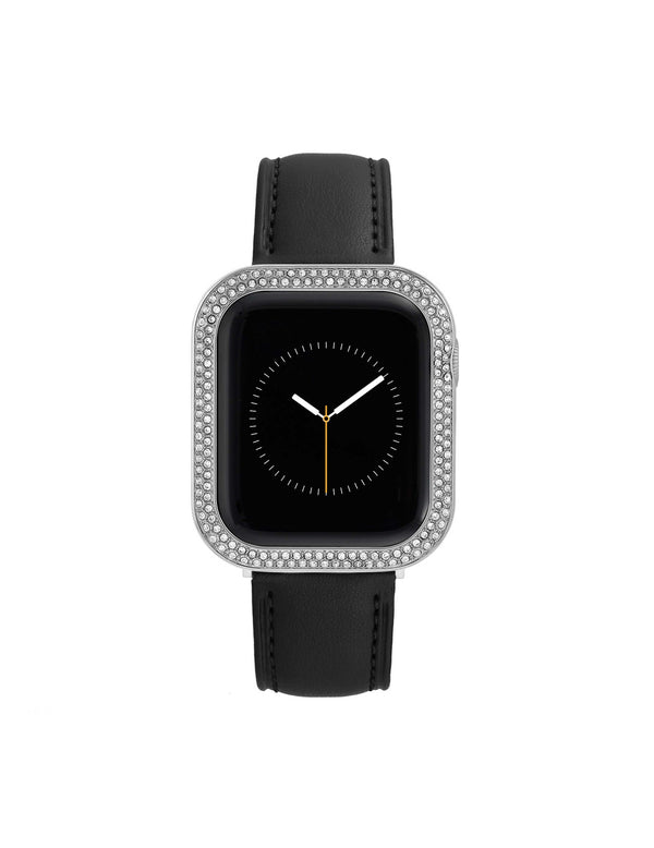 Anne Klein Premium Crystals Protective Bumper For Apple Watch® Silver-Tone