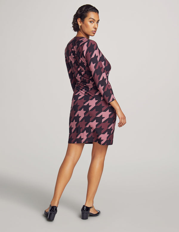 Anne Klein Printed Classic Wrap Dress- Sale Anne Blk/Rose Stne Mlt