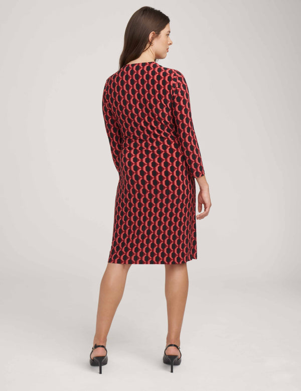 Anne Klein Printed Classic Wrap Dress- Sale Chianti Combo