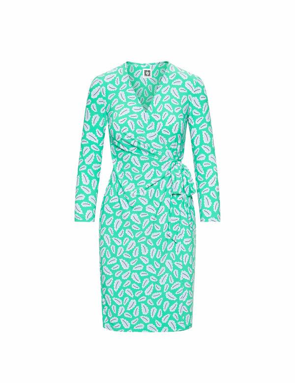 anne klein Printed Faux-Wrap Dress- Sale Clover Combo