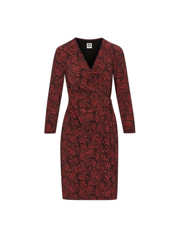 anne klein Printed Faux Wrap Dress- Sale Siena/Anne Black Combo