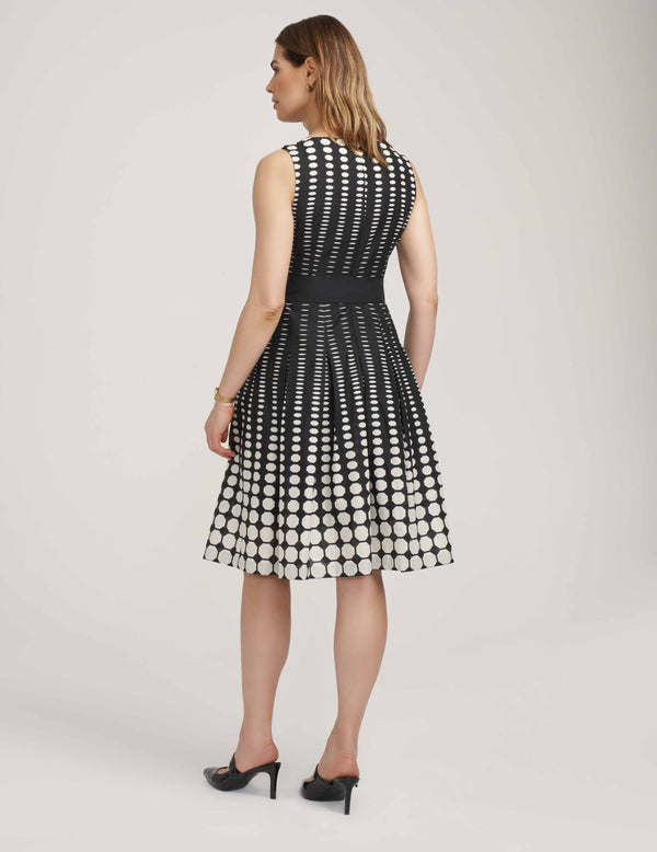 Anne Klein Printed Fit & Flare Dress- Sale Anne Black/Anne White