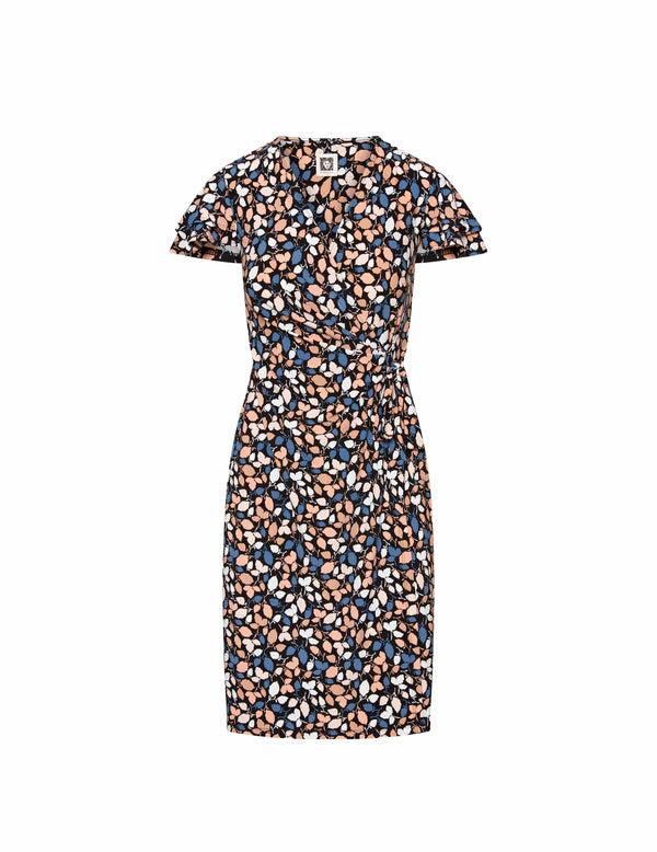 anne klein Printed Ity Classic Wrap Dress- Sale Anne Black Combo