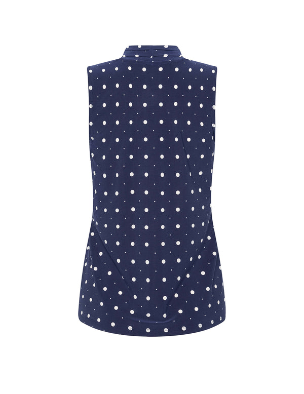 Anne Klein Printed Ity Triple Pleat Top Dstnt Mt/Anne White