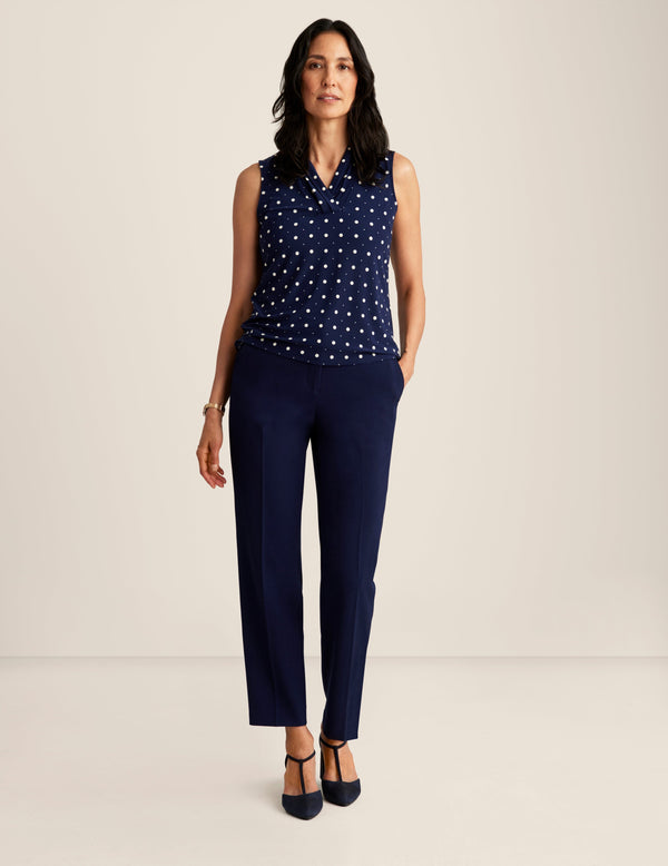 anne klein Printed Ity Triple Pleat Top Dstnt Mt/Anne White