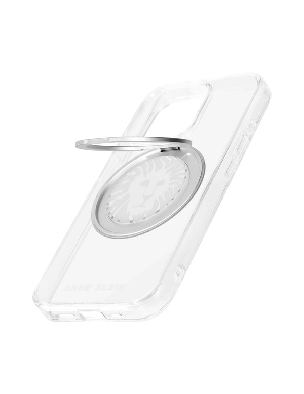 Anne Klein Protective Plastic Case With Rotating Ring For IPhone® 15 Pro Clear