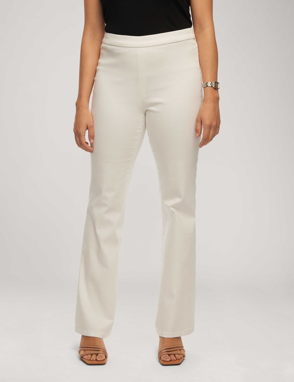 Anne Klein Pull On High Rise Slim Flare- Sale Soft White